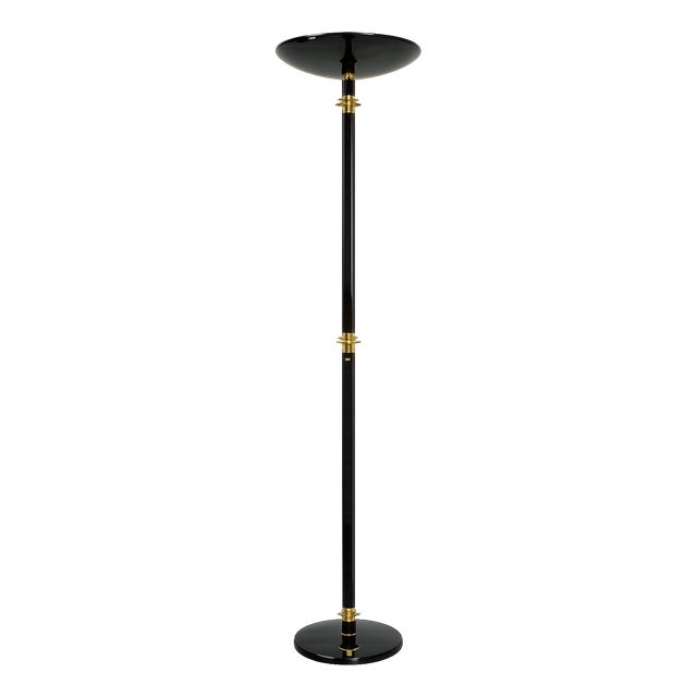 Modern Floor Lamp in Brass and Metal, 1980s For Sale