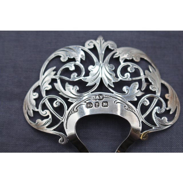 1898 Edwardian Sterling Silver English Hair Pin For Sale - Image 4 of 7