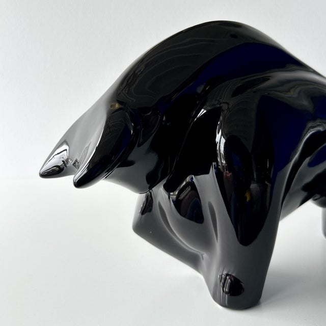 Black Late 20th Century Cubist Ceramic Bull Sculpture For Sale - Image 8 of 12