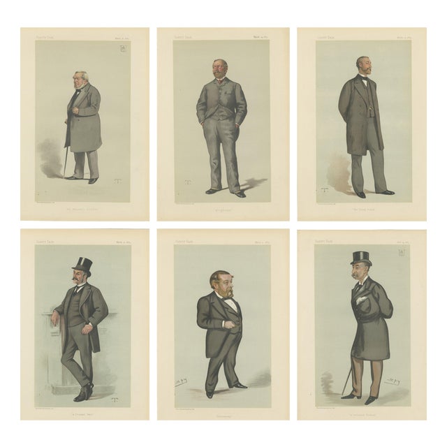 Unknown, British Elites 1883, Paper, Set of 6 For Sale