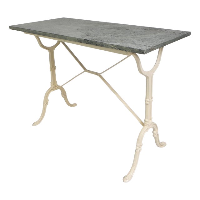 Garden Table with Marble Top, 1950s For Sale