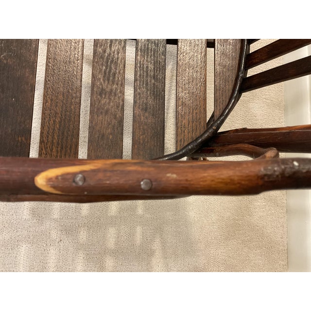 Burnt Umber Vintage Wood Twig Dining Arm Chairs- Set of 6 For Sale - Image 8 of 8