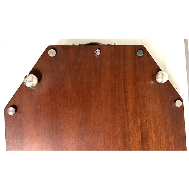 Antique English Silver and Mahogany Gallery Tray For Sale - Image 13 of 18
