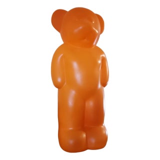 Lumibär Lamp Bear Standing in Orange from Elmar Flötotto, Germany, 1990s For Sale