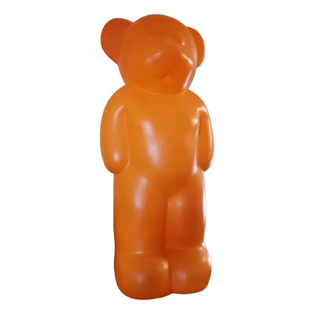 Lumibär Lamp Bear Standing in Orange from Elmar Flötotto, Germany, 1990s For Sale