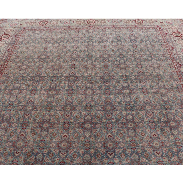 Antique Persian Tabriz Rug All-Over Floral Design 10'10 X 13'0 For Sale - Image 4 of 13