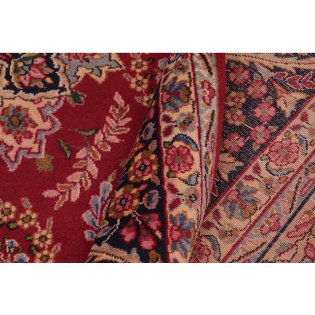 1970s 1970s Traditional Red Blue Hand-Knotted Area Rug 9.10x12.6 For Sale - Image 5 of 7