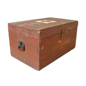 First World War Wooden Chest with Red Cross