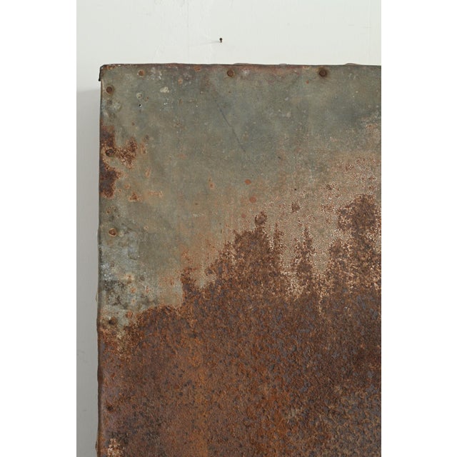 Brown Antique Japanese Wall-Mounted Object / Rusted Tin Wall Art / Meiji-Showa / Ob336 For Sale - Image 8 of 17