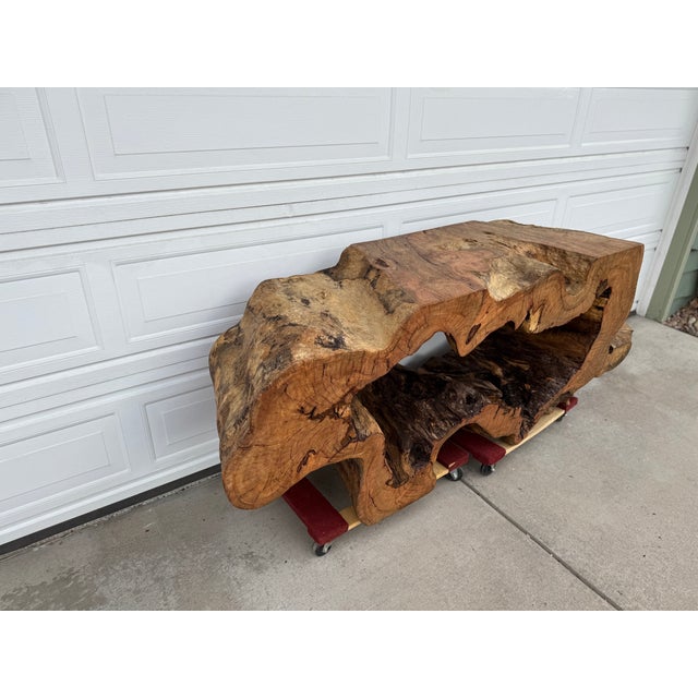 1990s Statement Live-Edge Mango Wood "Window" Slab For Sale - Image 18 of 18