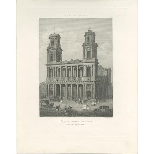 Paris Monuments: Pantheon, Invalides, Bastille, Sulpice, Engravings, 1855, Set of 4 For Sale - Image 9 of 10