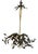 Holly-Shaped Ceiling Lamp in Brass, France, 1920 For Sale