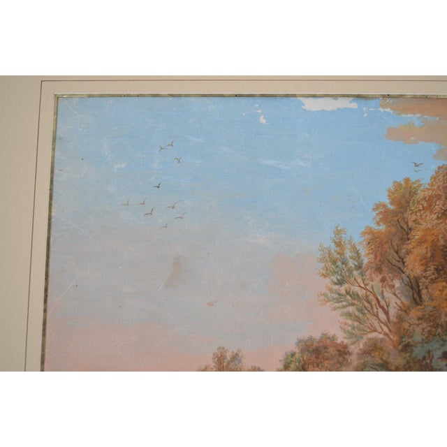 French School From the Beginning of the 19th Century "Pastoral in a Landscape at the Mill" Gouache For Sale - Image 9 of 12