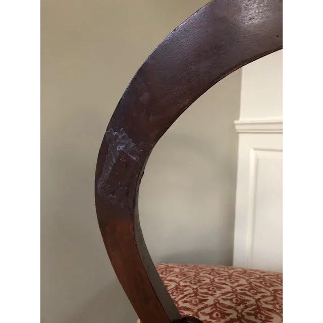 Late 19th Century Victorian Carved Mahogany Balloon Back Accent Chair For Sale - Image 11 of 13