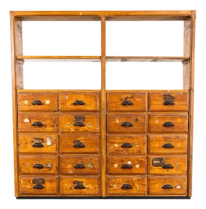 Vintage Faux Wood Workshop Shelving, 1940s