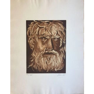 Head of Oedipus - Original Etching by G. Manzù 1970 For Sale