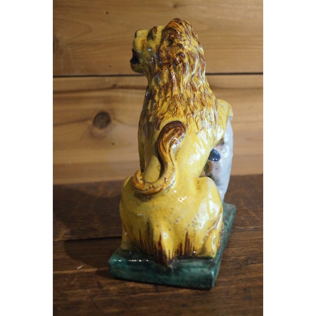 1980s Italian Pottery Lions - A Pair For Sale - Image 11 of 12