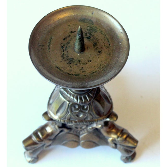 1960s Bronze Candle Stick for Wider Candles - Candle Holder - Vintage For Sale - Image 5 of 10