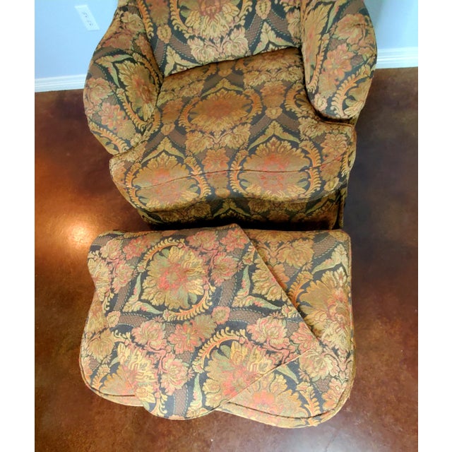 Vintage Wesley Hall Swivel Chair and Ottoman Chairish