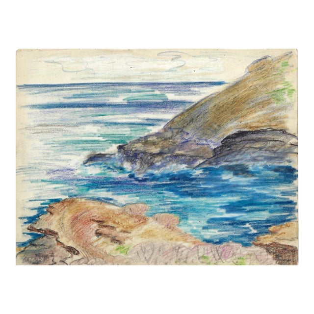 1940s Grace Spongberg Hanauma Bay Hawaii Drawing For Sale