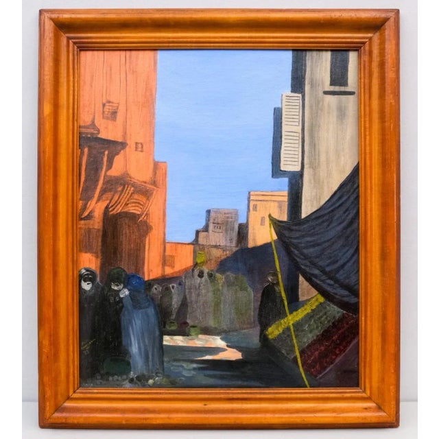 A very evocative image of a timeless Moroccan street scene painted in 1963 Signed HCW catterell