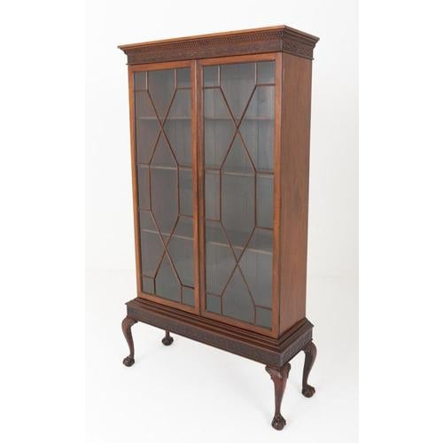 Early 20th Century Chippendale Glazed Mahogany Display Cabinet, 1910 For Sale - Image 5 of 7