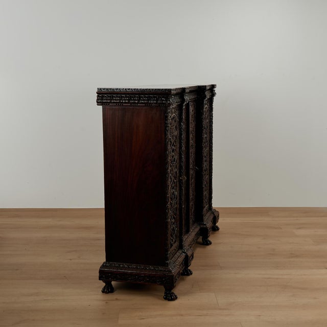Antique Anglo Indian Ornate Sideboard or Cabinet For Sale - Image 10 of 14