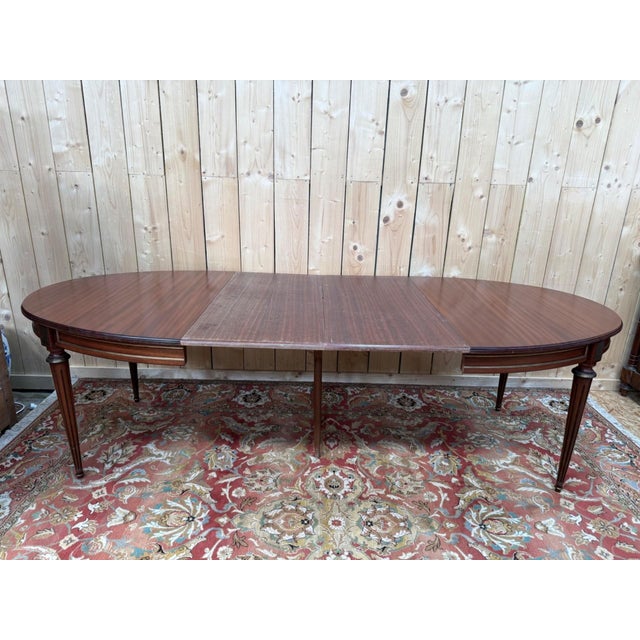 Brown Louis XVI Style Oval Dining Table, 1980s For Sale - Image 8 of 10