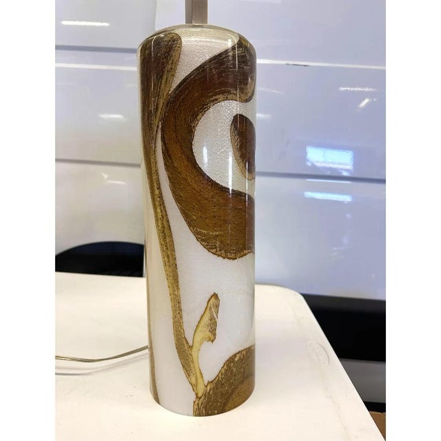 Gold and Amber Murano Glass Table Lamps by Simoeng, Set of 2 For Sale - Image 7 of 9