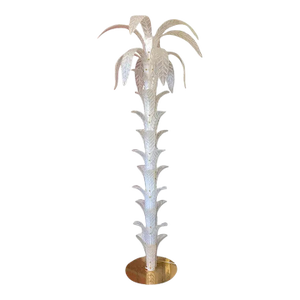 Vintage Opalino Palm Tree Murano Glass Floor Lamp, in the Style of Napoleon Martinuzzi