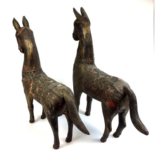 Museum Tibetan Wood Horses - a Pair For Sale In Portland, ME - Image 6 of 13