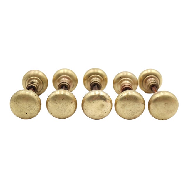 Vintage Classic Plain Polished Brass Door Knobs House Set For Sale