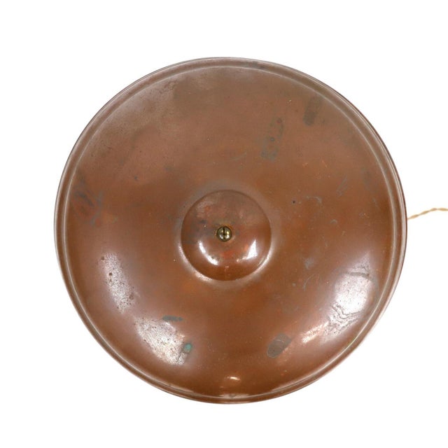 Brown Art Deco Table Lamp Made in Cooper, circa 1920s For Sale - Image 8 of 14