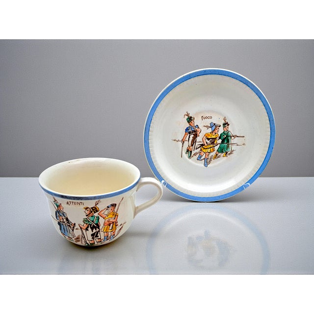 Ceramic Tea Cups by Gariboldi for Richard Ginori, 1940s, Set of 2 For Sale - Image 7 of 10