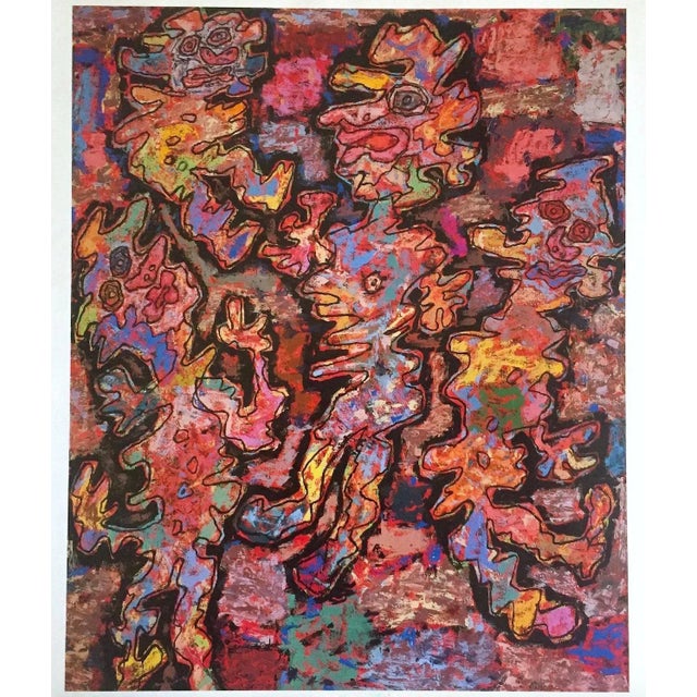 Rose Jean Dubuffet Vintage 1999 Abstract Lithograph Calendar Print " Propitious Moment " 1962 For Sale - Image 8 of 8