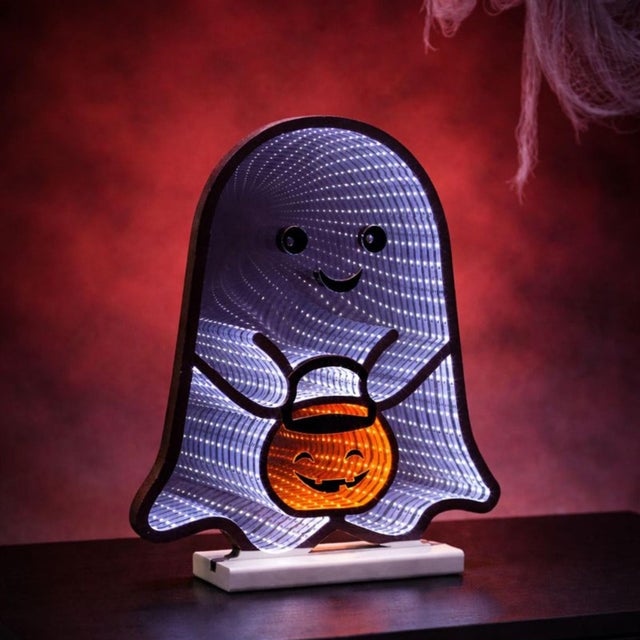Add a whimsical touch to your Halloween decor with the Ghost with Candy Bucket Ekkolight! Featuring an adorable ghost...