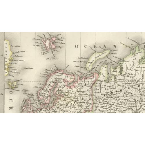 Black Antique World Map by M. Lapie, Paris, 1838 For Sale - Image 8 of 13