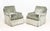 Textile Baker Gray Velvet Upholstered Chairs and Ottoman For Sale - Image 7 of 12