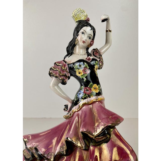 Ceramic Ceramic Flamenco Dancer from Formento, 1950s-1960s For Sale - Image 7 of 18
