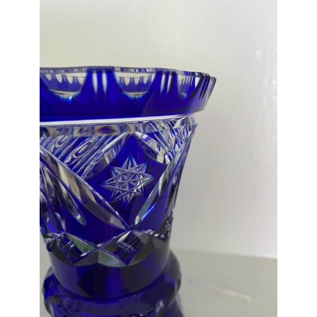 Glass Vintage Crystal Cut Vases- Set of 2 For Sale - Image 7 of 11