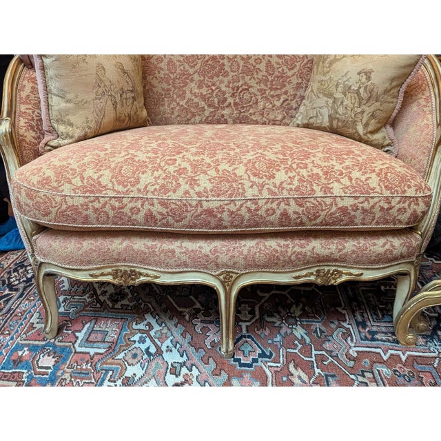 Antique Classic Roccoco /Louis XV Style French Boudoir Settee (Pillows Sold Seperately) For Sale - Image 10 of 12