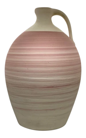 1980s Michael A. Crocker Thrown Stoneware Combed Clay Slip Jug
