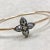 Syna Oxidized Silver Yellow Gold Flower Bracelet with Diamonds For Sale - Image 4 of 11