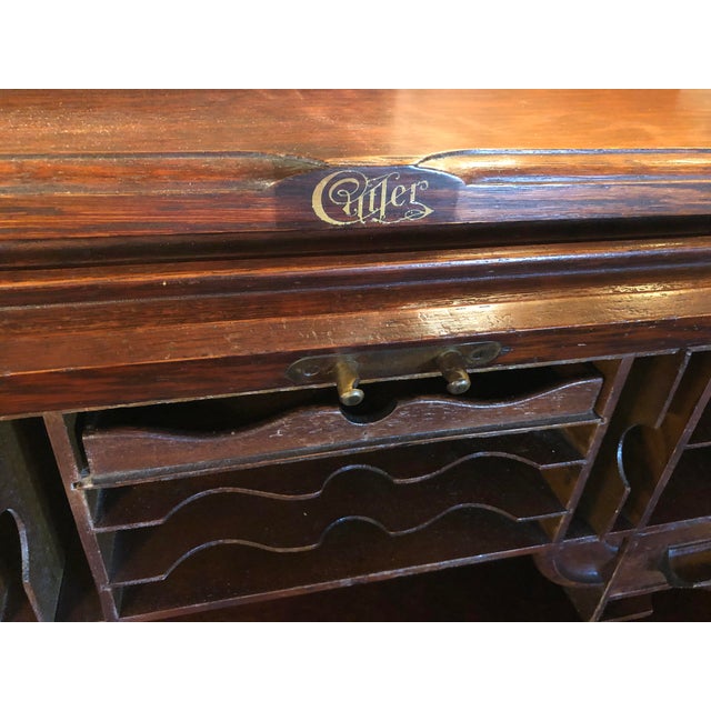 Victorian Cutler & Son Antique Roll Top Desk, Late Victorian For Sale - Image 3 of 16