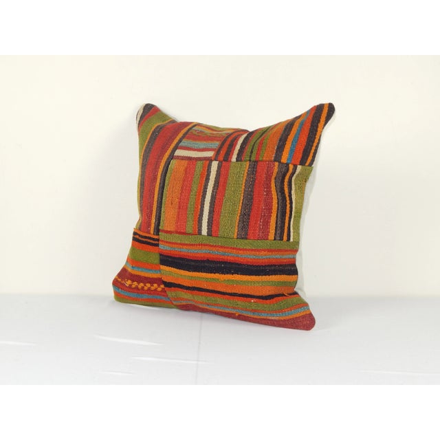 Mid-Century Modern Striped Patchwork Pillow Cover For Sale - Image 3 of 5