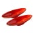 Mid-Century Modern California Pottery Red Boat Bowls With Gold Trim - A Pair For Sale