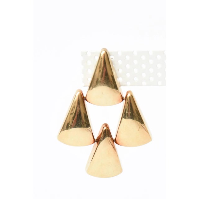 Modern Vintage 14 Karat Gold Pierced Lever Back Sculptural Chandelier Earrings Italian Pair Of For Sale - Image 3 of 10