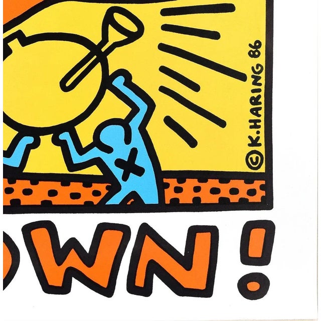 Crack Down! is an amazing screenprint on wove paper, realized in 1986 by Keith Haring. Signed and dated on plate on lower...