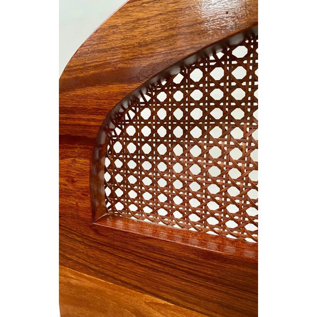 Mid-Century Modern Teak and Cane Design King Size Headboard For Sale - Image 9 of 13