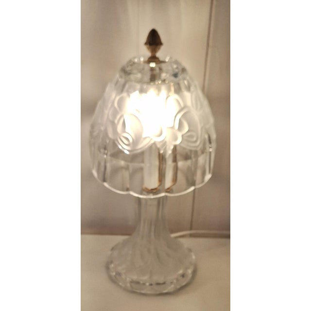 Vintage Bedside Lamps with Crystal Glass Base, 1970s, Set of 2 For Sale - Image 9 of 12